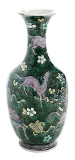 Chinese Famille Verte Kangxi Biscuit Vase