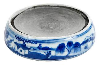 Kangxi Porcelain Ink Stone Blue and White