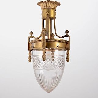 Louis XVI style gilt bronze ceiling lantern