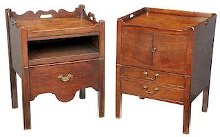 Two Similar Chippendale Bedside Commodes