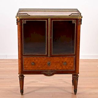 Louis XVI style bronze mounted parquetry cabinet