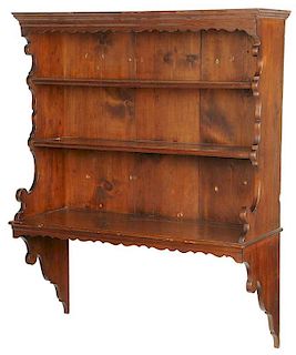 American Chippendale Pine Hanging Shelf