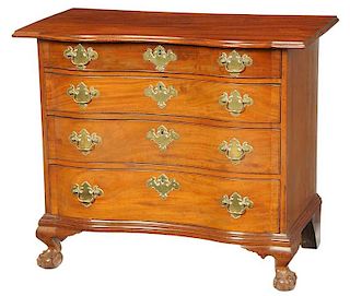 New England Chippendale Serpentine Chest