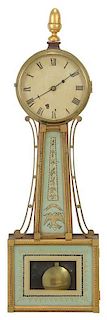 American Federal Églomisé Banjo Clock