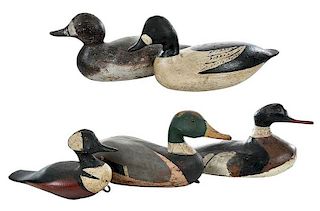 Five Early Working Duck Decoys