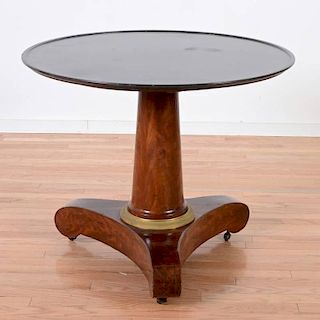 Empire gilt bronze mounted mahogany center table