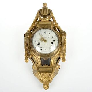 Louis XVI dore bronze repeating cartel clock
