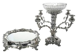 Old Sheffield Plate Plateau and Epergne