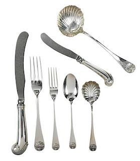 Williamsburg Shell Sterling Flatware, 37 pieces