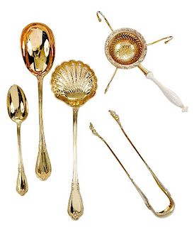 Cased Set of French Gilt Silver Flatware