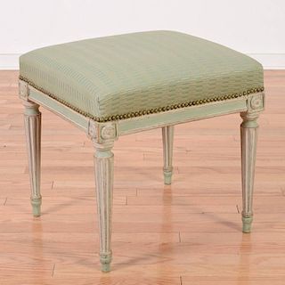 Louis XVI green painted stool