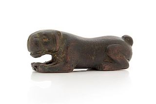 * A Bronze Tiger Tally, Hufu Length 3 inches.