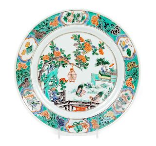 * A Famille Verte Porcelain Plate Diameter 8 7/8 inches.