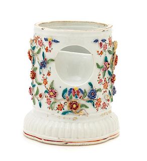 A Chinese Export Famille Rose Porcelain Watch Stand Height 5 3/8 inches.