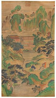 Atrributed to Qiu Ying, (1494-1552), Figures in the Landscape
