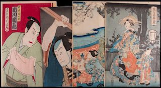 KUNISADA/Toyokuni III and KUNICHIKA Woodblock Prints