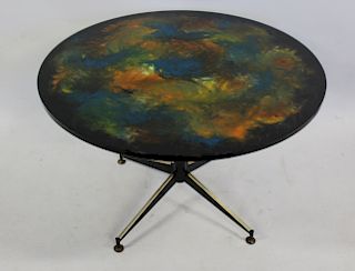 MIDCENTURY. Paint Decorated Table .