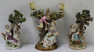 MEISSEN. 3 Porcelains To Include a Pair and