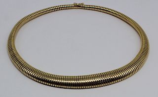 JEWELRY. Italian 14kt Gold Tuboga Necklace.