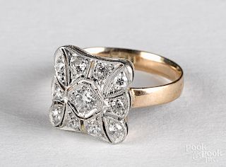 14K rose gold diamond ring
