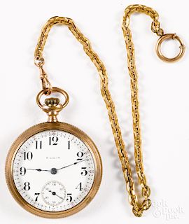 Gold filled Elgin open-face pocket watch