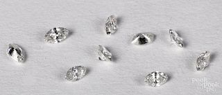 Nine marquise cut diamonds.
