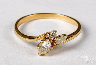 18K yellow gold diamond ring