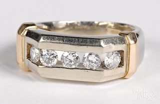 14K two-tone gold diamond ring