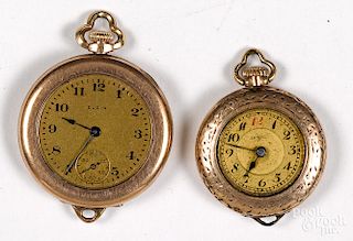 Two gold filled open face pocket watches