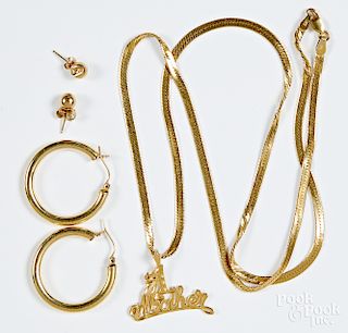 Group of 14K yellow gold jewelry