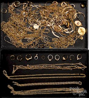 Assorted group of gold filled jewelry