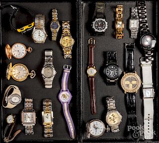 Assorted group of men's and women's wristwatches