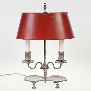 Regence style silver plated bouillotte lamp
