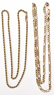 Two 14K yellow gold chains