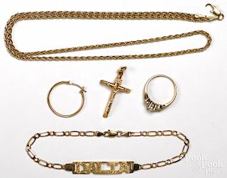 14K yellow gold chain necklace, etc.