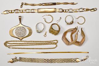 Group of 10K yellow gold jewelry