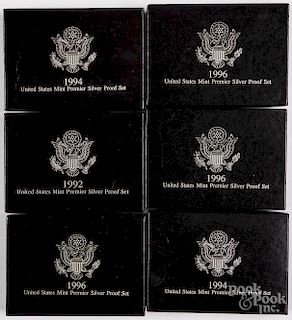 Six US Mint Premier Silver Proof Sets
