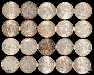 Fourteen Morgan silver dollars, etc.