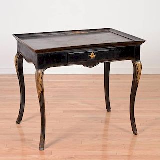 Louis XV style black lacquered petit bureau plat
