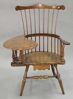 Frederick Duckloe & Co. custom writing Windsor chair with drawer. ht. 45 in.