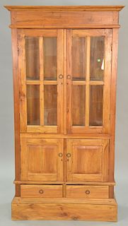 Teak china cabinet. ht. 75 in., wd. 39 in.