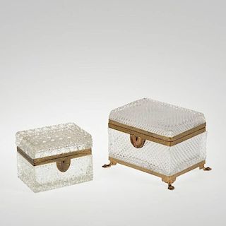 (2) Crystal Baccarat style boxes