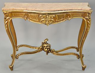 French style marble top pier table.ht. 36 in., wd. 47 in.