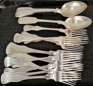 Continental silver flatware spoons and forks, 30.3 t oz.