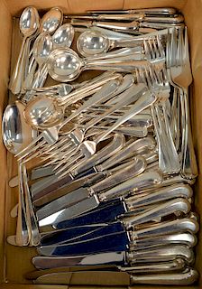 Worcester silverplated flatware set, 120 total pieces.