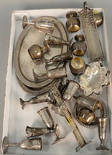 Sterling silver lot to include stem cups, small tray, etc. 25 t oz.