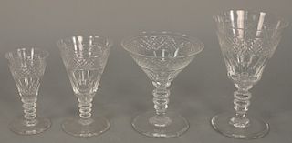 Set of crystal stems in four sizes and finger bowls, 46 total pieces. ht. 4 in., 4 3/4 in., 4 3/4 in., & 6 in.