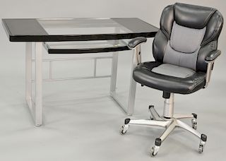 Contemporary computer desk and chair. ht. 30 in., 23" x 46"