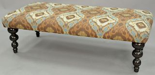 Large upholstered bench. lg. 17 1/2 in., top: 26" x 59"
