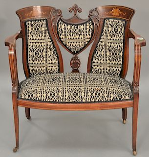 Late Victorian settee. ht. 35 in., wd. 35 1/2 in.
